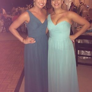 Alfred Angelo Teal One Shoulder Gown